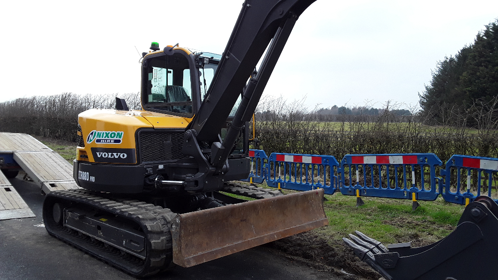 Theft of Volvo 9 Tonne Excavator from roadworks near Great Ayton