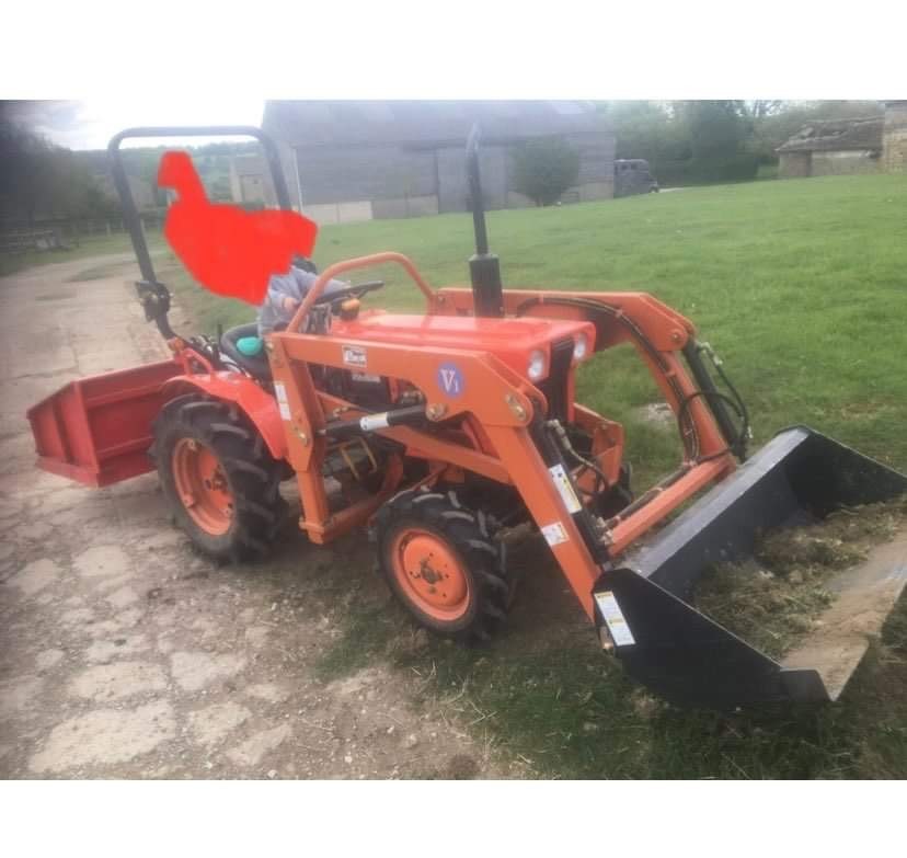 Red Kubota tractor