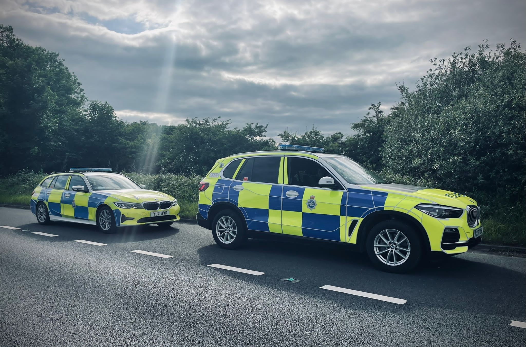 Police vehicle at a collision