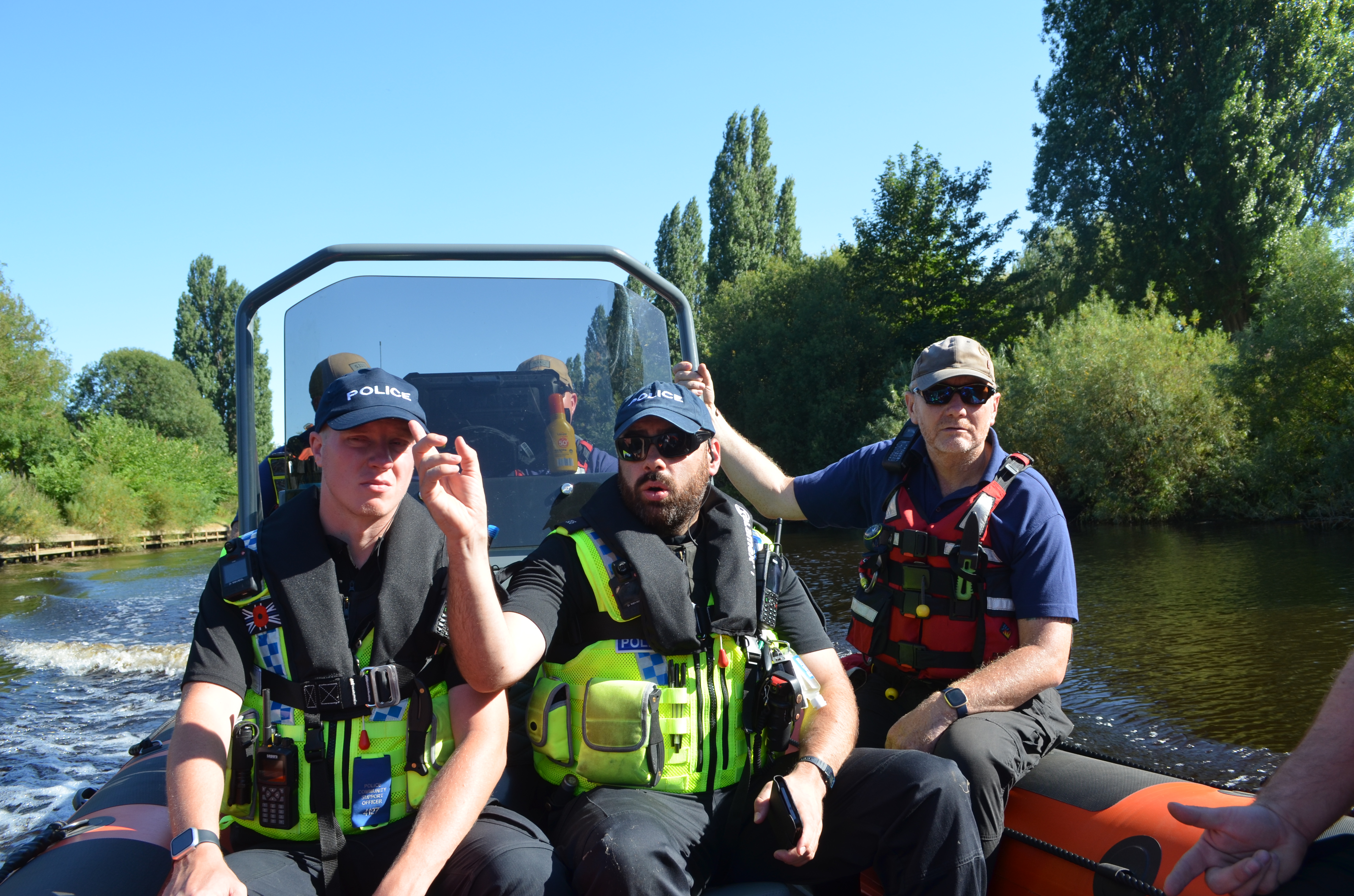 Officers on patrol with the York Rescue Boat team