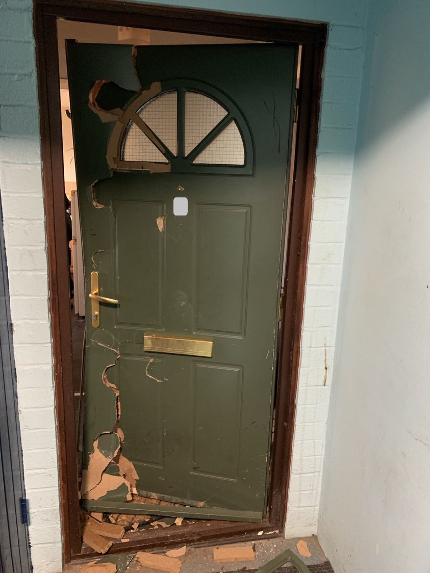 A broken door