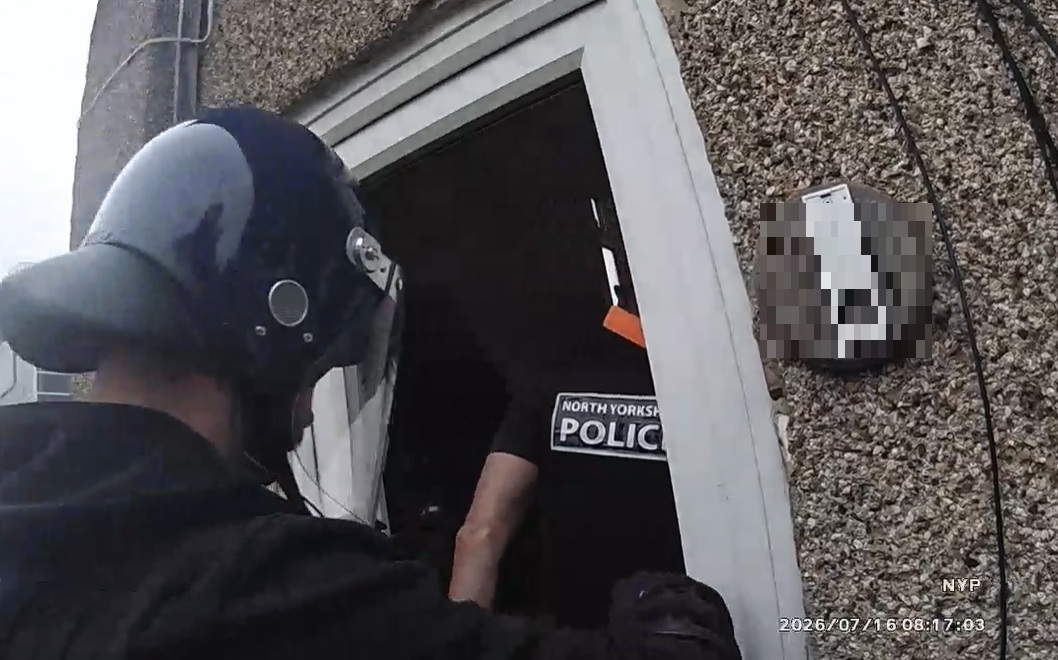 Police conducting a warrant