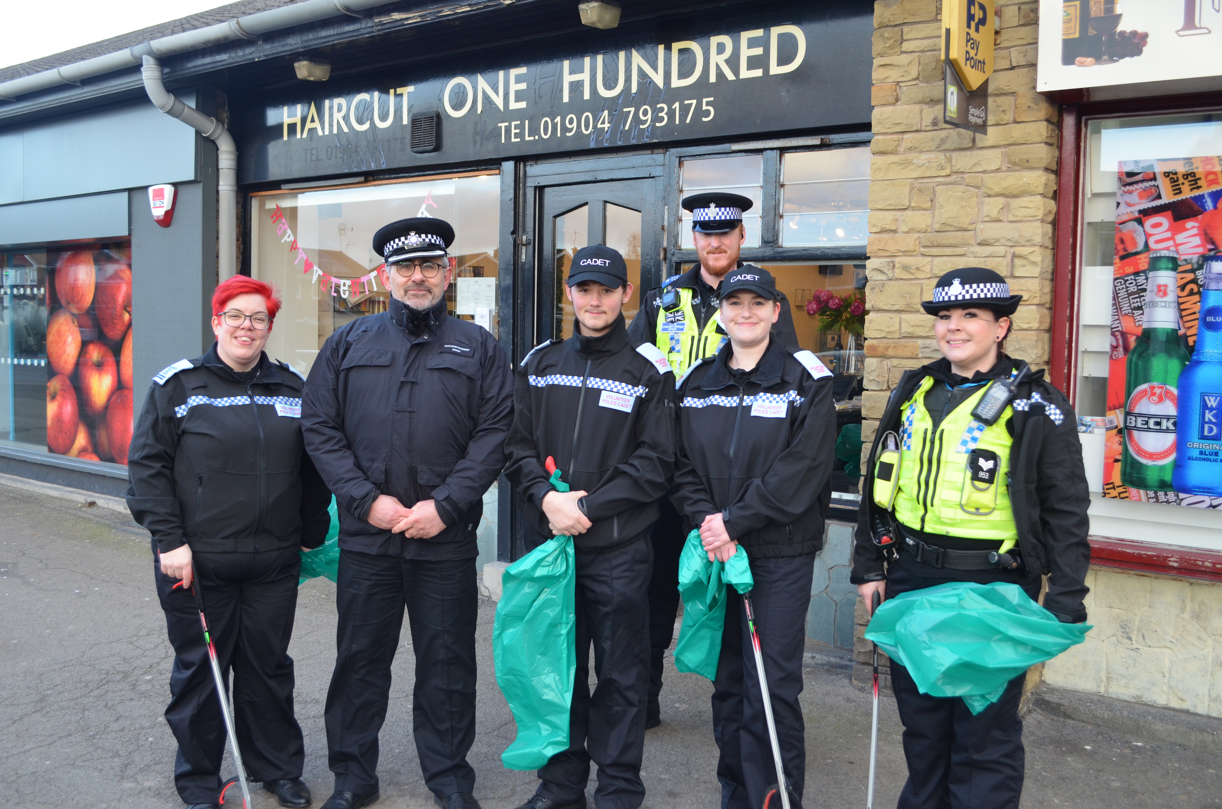 Police cadets with Superintendent Mark Khan 