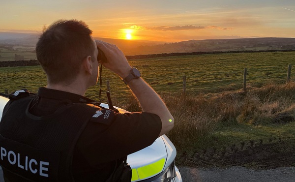 Police officer searching