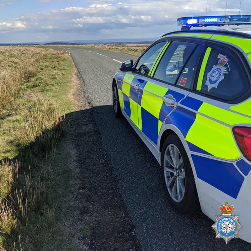 Police car on road